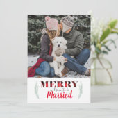 バッファロープレイドメリークリスマスフォト日付保存 招待状 (スタンド正面)