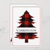 バッファロープレイドメリークリスマス素朴シンプル (正面/裏面)