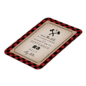 バッファロープレイドモノグラムAx日付を保存 マグネット (左側)