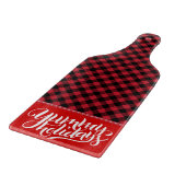 バッファロープレイドユミーホリデーズタイポグラフィレッドブラック カッティングボード (角)