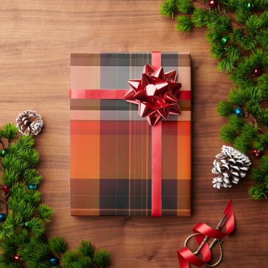 バッファロープレイドラッピング紙 ラッピングペーパー (クリスマスギフト)