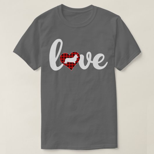 バッファロープレイドラブカーディガンウェルシュコーギードッグパワンス Tシャツ (デザイン正面)