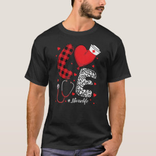 バッファロープレイドラブナースライフナースハッピーヴァレンティ Tシャツ