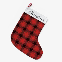 バッファロープレイドランバージャッククリスマスストッキング ラージクリスマスストッキング