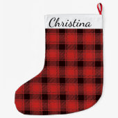 バッファロープレイドランバージャッククリスマスストッキング ラージクリスマスストッキング (裏面)