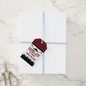 バッファロープレイドランバージャックサンキューメッセージカード ギフトタグ (より糸付き)