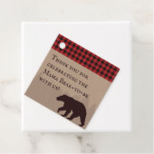 バッファロープレイドランバージャックベビーシャワーありがとう フェイバータグ (インサイチュ)