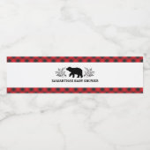 バッファロープレイドランバージャックベビーシャワー ペットボトルラベル (シングルラベル)