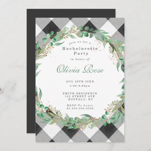 バッファロープレイドリースバチェロレッテ招待状 (正面/裏面)