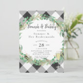 バッファロープレイドリース金ゴールドブリデスメイドルンチョン 招待状 (スタンド正面)