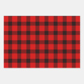 バッファロープレイドレッドクリスマスカントリーLumberjack ラッピングペーパーシート (正面)