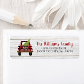 バッファロープレイドレッドトラッククリスマス差出人住所 ラベル (インサイチュ)