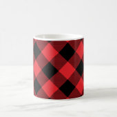 バッファロープレイドレッドブラックチェック コーヒーマグカップ (中央)