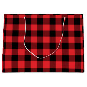 バッファロープレイドレッドブラックチェック ラージペーパーバッグ (正面)