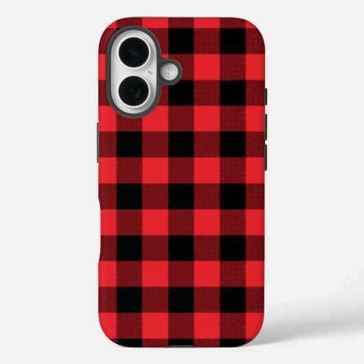 バッファロープレイドレッドブラックチェック Case-Mate iPhoneケース (裏面)