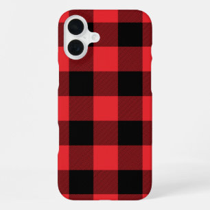 バッファロープレイドレッドブラックチェック iPhone 16 PLUSケース