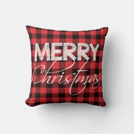 バッファロープレイドレッドブラック |メリークリスマス クッション