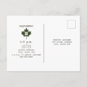 バッファロープレイドレッドランタンキャンプ誕生日 インビテーションポストカード (裏面)