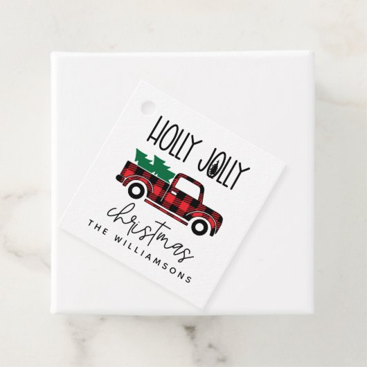 バッファロープレイドレッドヴィンテージトラック名ホリデー フェイバータグ (インサイチュ)