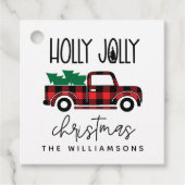 バッファロープレイドレッドヴィンテージトラック名ホリデー フェイバータグ (正面)