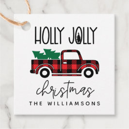 バッファロープレイドレッドヴィンテージトラック名ホリデー フェイバータグ