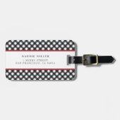 バッファロープレイドレッド白黒クラシックラゲッジタグ ラゲッジタグ (正面横)