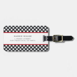 バッファロープレイドレッド白黒クラシックラゲッジタグ ラゲッジタグ