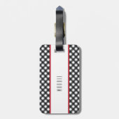 バッファロープレイドレッド白黒クラシックラゲッジタグ ラゲッジタグ (裏面縦)