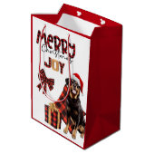 バッファロープレイドロットワイラードッグクリスマス ミディアムペーパーバッグ (裏面アングル)