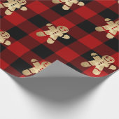 バッファロープレイドロベルジャック金ゴールドジンガーブレッドブラック ラッピングペーパー (角)