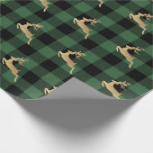 バッファロープレイドロンベルジャック金ゴールドトナディアグリーンウッド ラッピングペーパー (角)