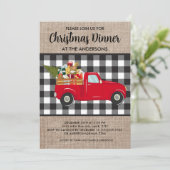 バッファロープレイドヴィンテージトラッククリスマスディナー 招待状 (スタンド正面)