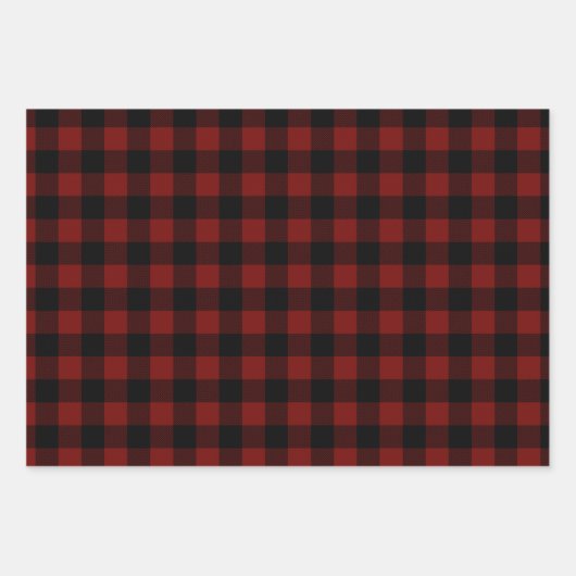 バッファロープレイドヴィンテージピックアップクリスマス ラッピングペーパーシート (正面2)