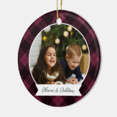 バッファロープレイド両面パーソナライズされた写真 セラミックオーナメント (左)