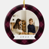 バッファロープレイド両面パーソナライズされた写真 セラミックオーナメント (裏面)
