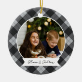 バッファロープレイド両面パーソナライズされた写真 セラミックオーナメント (正面)