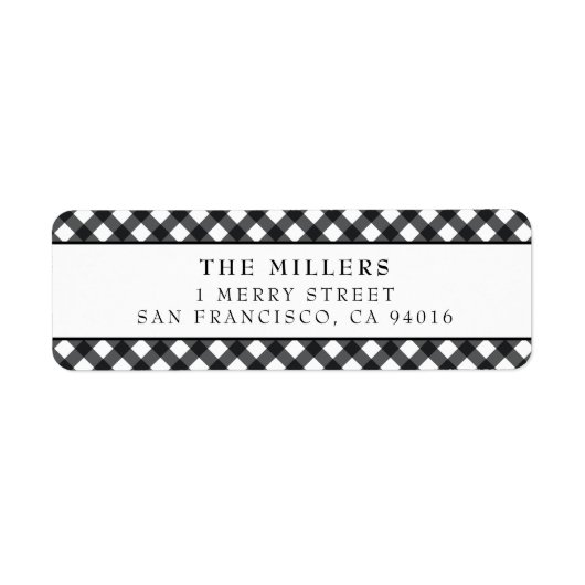 バッファロープレイド住所 シールクリスマスホリデー ラベル (正面)