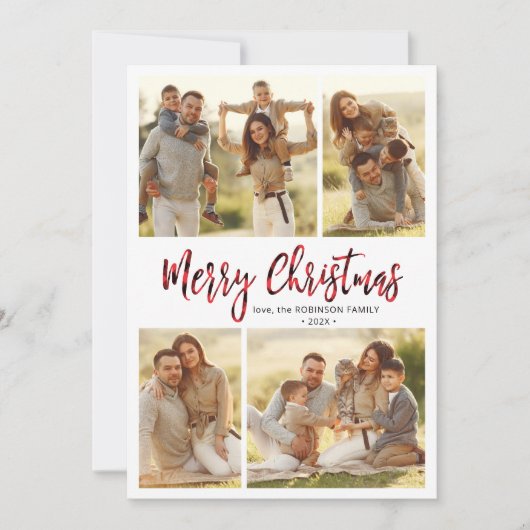 バッファロープレイド書道4写真数々のクリスマス シーズンカード (正面)