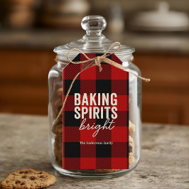 バッファロープレイド柄のクリスマスギフトタグ Baking Spirits Bright ギフトタグ