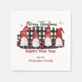 バッファロープレイド格言クリスマスグリーティング スタンダードカクテルナプキン (正面)