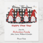 バッファロープレイド格言クリスマスグリーティング ワインラベル (シングルラベル)