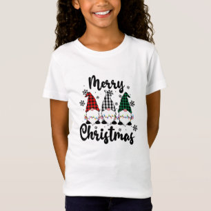 バッファロープレイド格言ブラックメリークリスマス文字 Tシャツ
