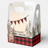 バッファロープレイド森林の動物ベビーシャワー フェイバーボックス (オープン)