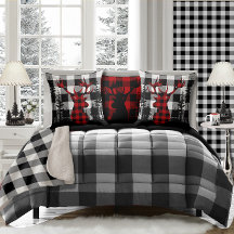 バッファロープレイド森林の松の森のスタグヘッド