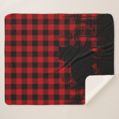 バッファロープレイド森林の松の森クマのフォーエージング シェルパブランケット (正面(横))