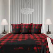 バッファロープレイド森林の松の森クマのフォーエージング シェルパブランケット