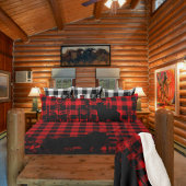 バッファロープレイド森林の松の森クマのフォーエージング ボディピロー