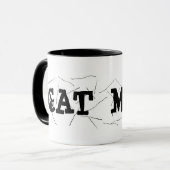 バッファロープレイド猫MOM PAWPRINT and Hair マグカップ (正面左)