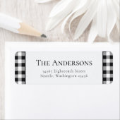 バッファロープレイド白黒クリスマス差出人住所 ラベル (インサイチュ)