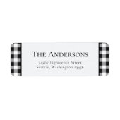 バッファロープレイド白黒クリスマス差出人住所 ラベル (正面)